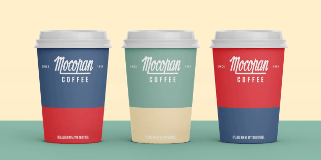 Mocopan's new designs were rolled out to different pack designs, including coffee cups, labels and pouches.