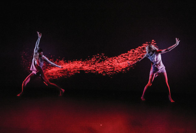 Matte Roffe and Samantha Hines in Australian Dance Theatre's 'Multiverse'.
Photo: Chris Herzfeld