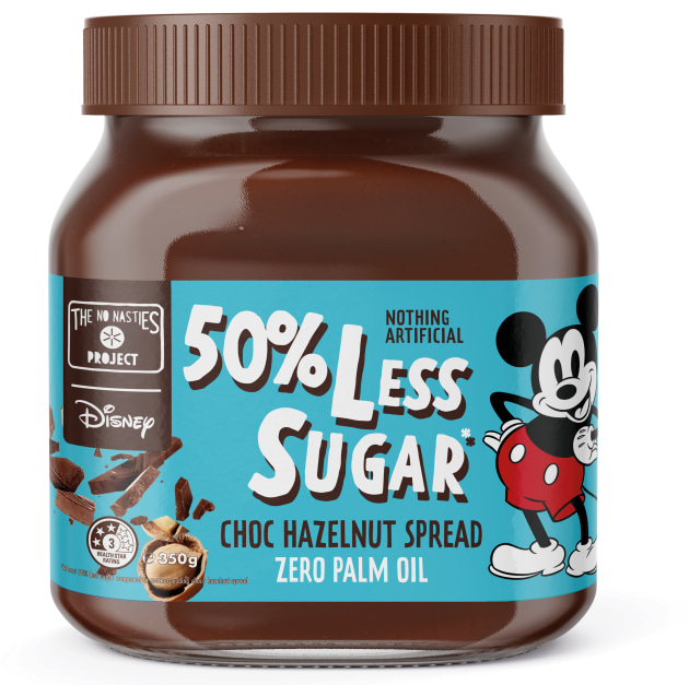 The No Nasties Project latest product is palm oil free and has 50 per cent less sugar than its competitors. The Choc Hazelnut Spread is available in major supermarkets nationally.