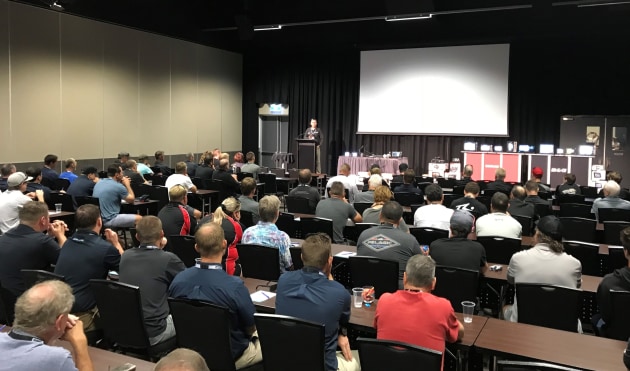 In the classroom learning about the latest developments from Navico.