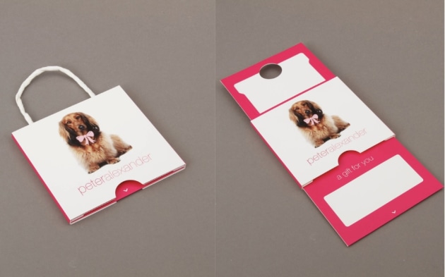 Burgopak's gift card packaging for Peter Alexander