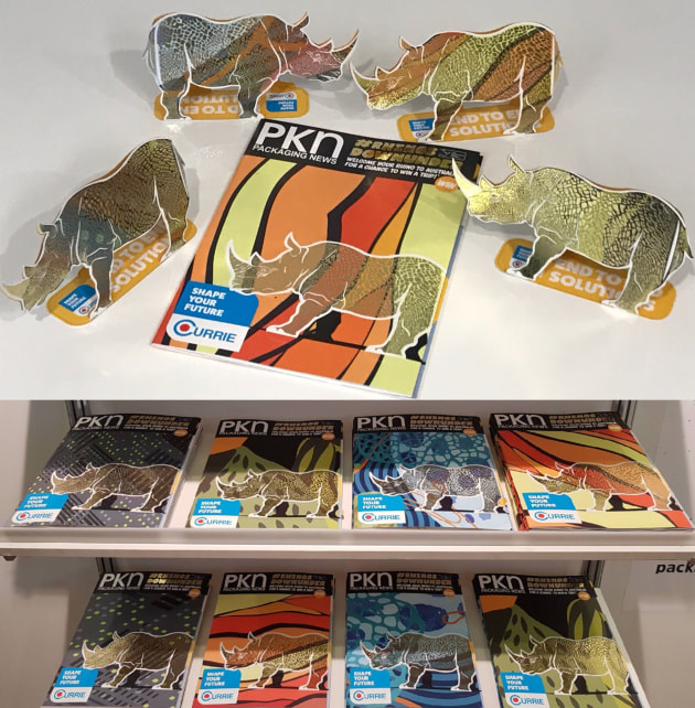 PIDA 2019 Finalist, Label & Decoration: Currie Group for its new transformational printing technology for packaging that showcases high-end printing, finishing, coding, marking and AR technology driving awareness to The Australian Rhino Project (TARP).