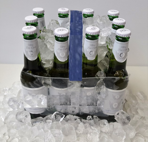 A Polatote 12-pack, opened and filled with ice.