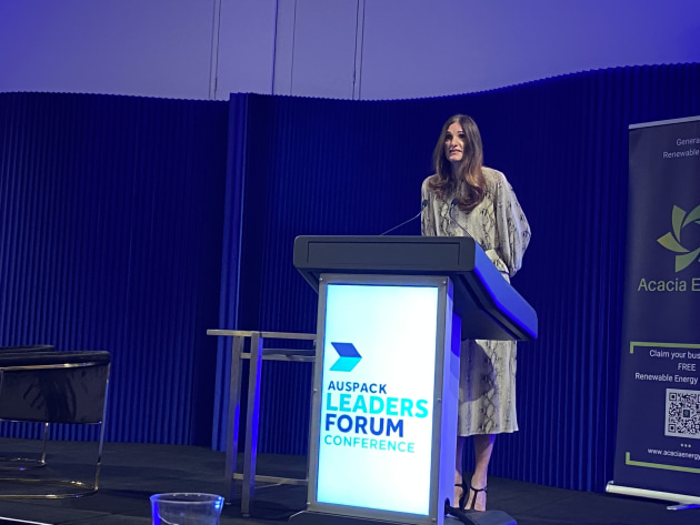 Rose Herceg, ANZ president of communications and creative agency WPP, addressing the crowd during the Leaders Forum.