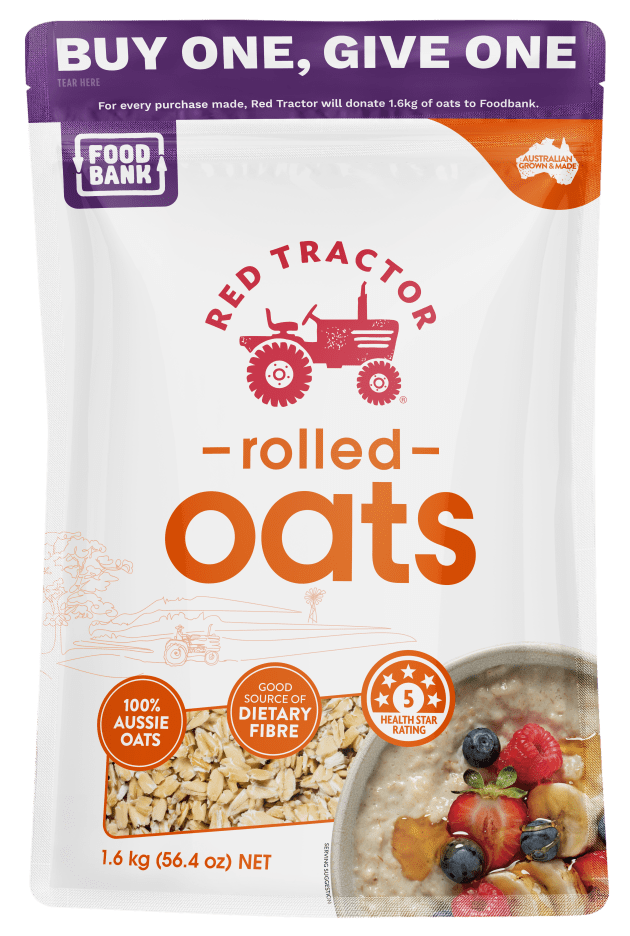 Every bag of Red Tractor oats purchased will see an equivalent bag donated to Foodbank.
Source: Red Tractor