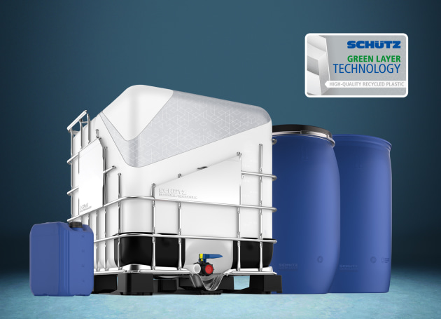 For the middle layer of the IBC inner bottles, drum bodies and jerrycans of this product line, Schütz uses 30% high-quality, natural-coloured recycled material, recovered through its worldwide collection programme for emptied packaging.