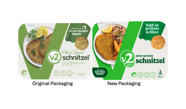 V2food recently recently changed its labelling to ‘plant-protein’ rather than ‘plant-based’.