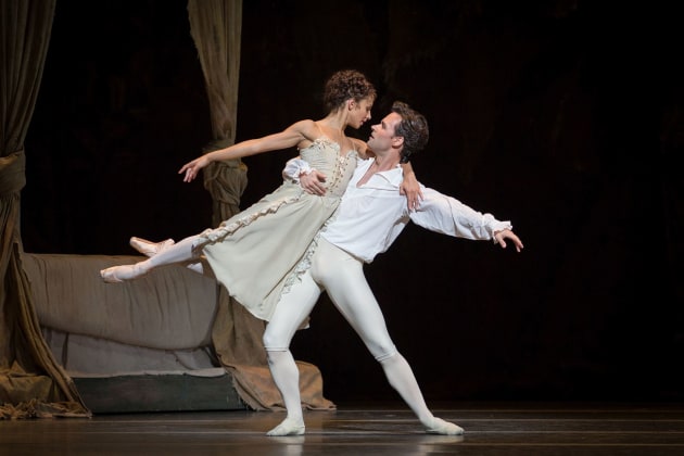 Performing Des Grieux with Francesca Hayward as Manon. Photo: Alice Pennefather.