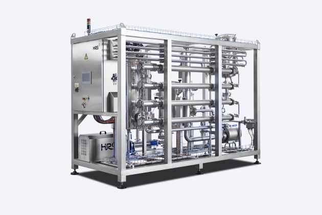 Using corrugated 316L stainless steel tubes results in a smaller overall footprint for the heat exchanger.