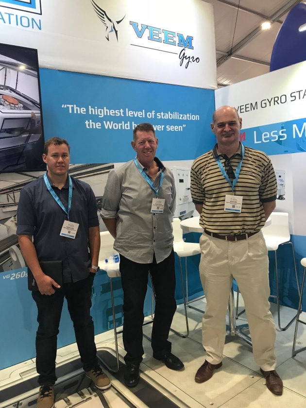 Hayden Cobb, David Vincent and Bruce Bell representing Australian manufacturer VEEM at the Fort Lauderdale International Boat Show.
