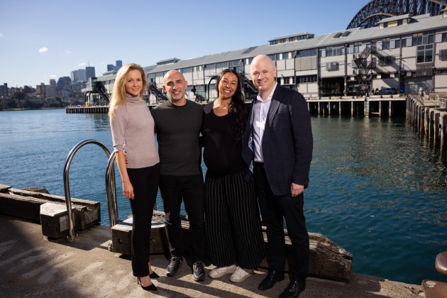 (Centre) Jasmin Sheppard and Rafael Bonachela with Victoria and Hamish Balnaves. Photo by Daniel Boud.