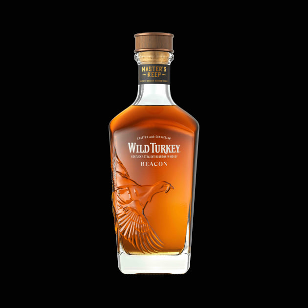 Master’s Keep Beacon: a bold 118-proof bourbon made from a blend of 16 and 10 year old high rye barrels, crafted by Master Distiller Eddie Russell as a tribute to his journey and a handover to the next generation led by his son Bruce Russell. (Wild Turkey)