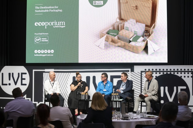Zaidee Jackson talking sustainability in the panel discussion at Print21 + PKN LIVE event last year.