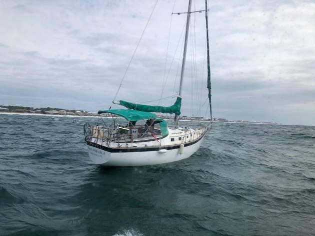 Yacht on mooring