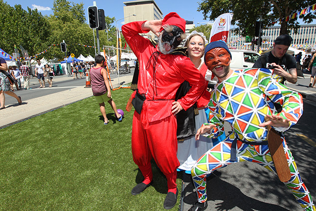 Stay alert for any opportunities which might arise. These three wandering actors appeared at the Canberra Multicultural Festival and were more than happy to ham it up.