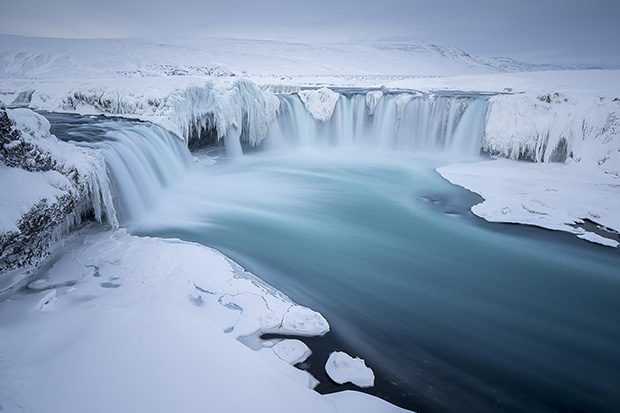 Godafoss, also known as 'The Waterfall of the Gods,' in Northern Iceland. Canon EOS 1DX, 17mm F4L tilt-shift lens, 8s @ f5.6, ISO 100. Lee 3-stop and 10-stop graduated ND filters. Photo by Joshua Holko.