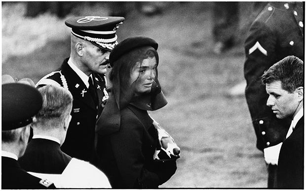 Jacqueline Kennedy at Arlington Cemetery in Washington on November 25, 1963, at the funeral of John F. Kennedy. Elliott Erwitt image.
