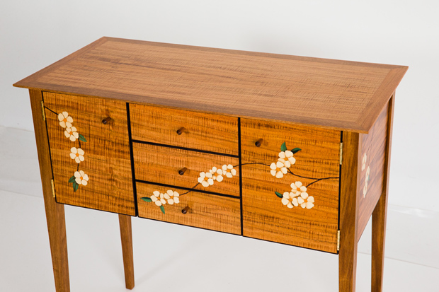 Cabinet with marquetry detailing by Peter Young