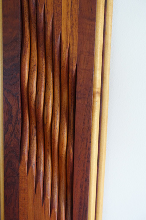 Detail of a mirror frame by Steve Whitby.