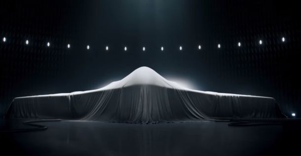 A screenshot from a Northrop Grumman commercial. The project is highly classified and no images of the design have been released. Credit: Northrop Grumman