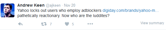 yahoo adblock tweet1