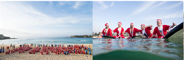 Redballoon surfing santa