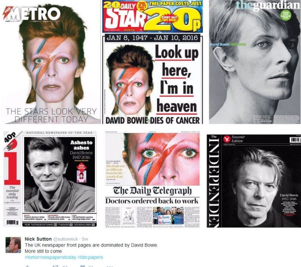 Bowie UK front page tweet