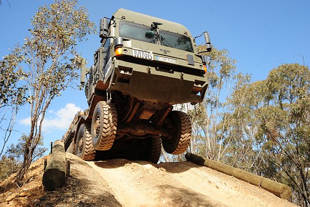 One of the Land 121 3B Rheinmetall MAN vehicles during testing. Credit: Defence