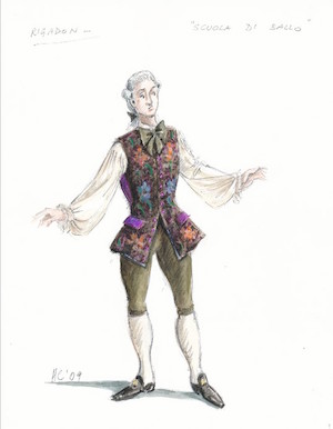 Costume design by Hugh Colman for Rigadon in Scuola di Ballo, The Australian Ballet, 2009,Gift of The Australian Ballet, 2009.