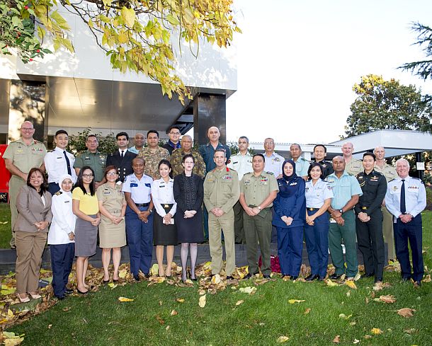 Group photo of the International Policy Division Strategic Communications Symposium run by the Australian Defence Force in Canberra, ACT. 23 Participants from nine countries attended the Symposium from 02-06 May 2016. Credit Defence