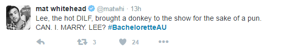 Bachelorette tweet 22/9 2