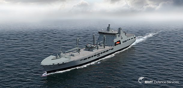 The future RFA Tidespring. BMT was involved in the design of the Aegir class tanker for the UK's Royal Fleet Auxiliary. Credit: BMT D&T