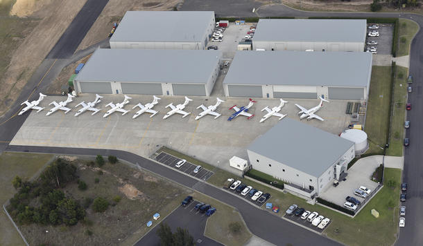 Air Affairs Learjets on the apron at the Albatross Aviation Technology Park, near Nowra, NSW. Credit: Air Affairs Australia