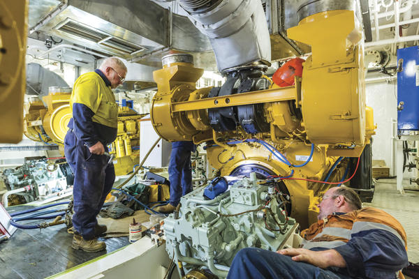 Pacific Patrol Boat Engine & Gearbox Alignment. Credit: Norship Marine