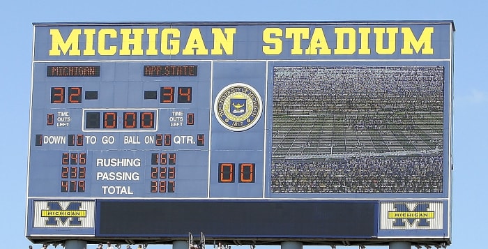Appalachian State 34, No. 5 Michigan 32, Sept 1, 2007