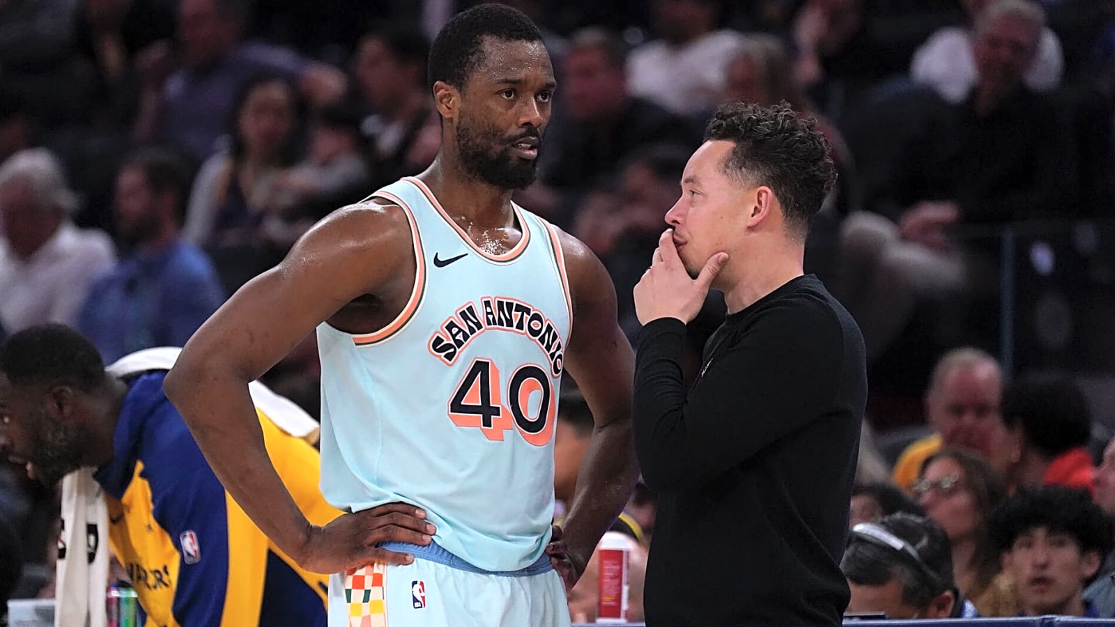 Spurs’ Harrison Barnes cut off from answering question amid Kevin Durant trade rumors