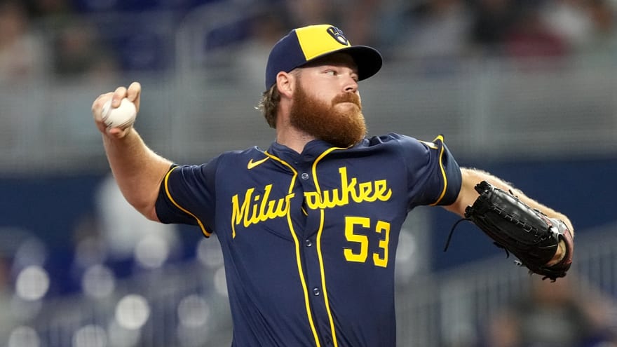 Brewers' Woodruff stymies Marlins in spectacular return