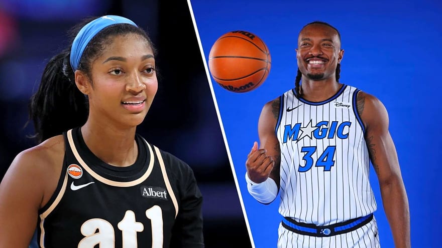 Wendell Carter Jr. rocks girlfriend Angel Reese’s signature shoes at Magic Media Day
