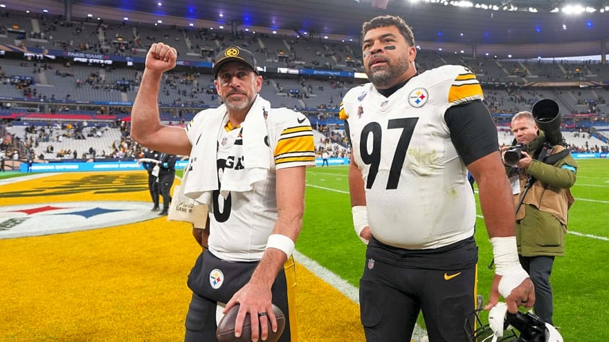 Aaron Rodgers’ postgame celebration steals the show after Steelers beat Saints in Paris