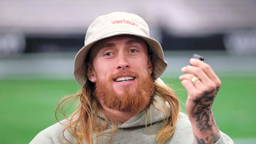 NFL star George Kittle brings viral ‘Tarps Off’ baseball fan craze to the World Cup final