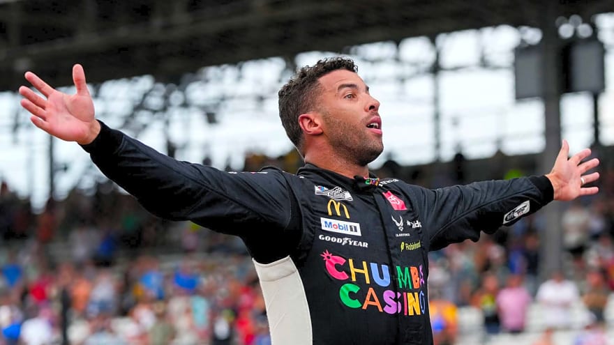 Bubba Wallace holds off Kyle Larson to win wild Brickyard 400
