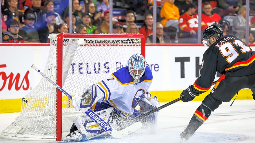 Beyond the Boxscore: Flames see floodgates open against porous Sabres goaltending in 7-4 win.