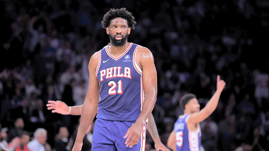 Sixers’ Joel Embiid questions Mikal Bridges contact after hit to midsection