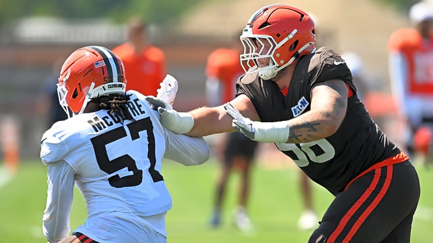 Browns' Austin Barber Named Early Leader Among Rookie Linemen, and He Still Has Mass to Add