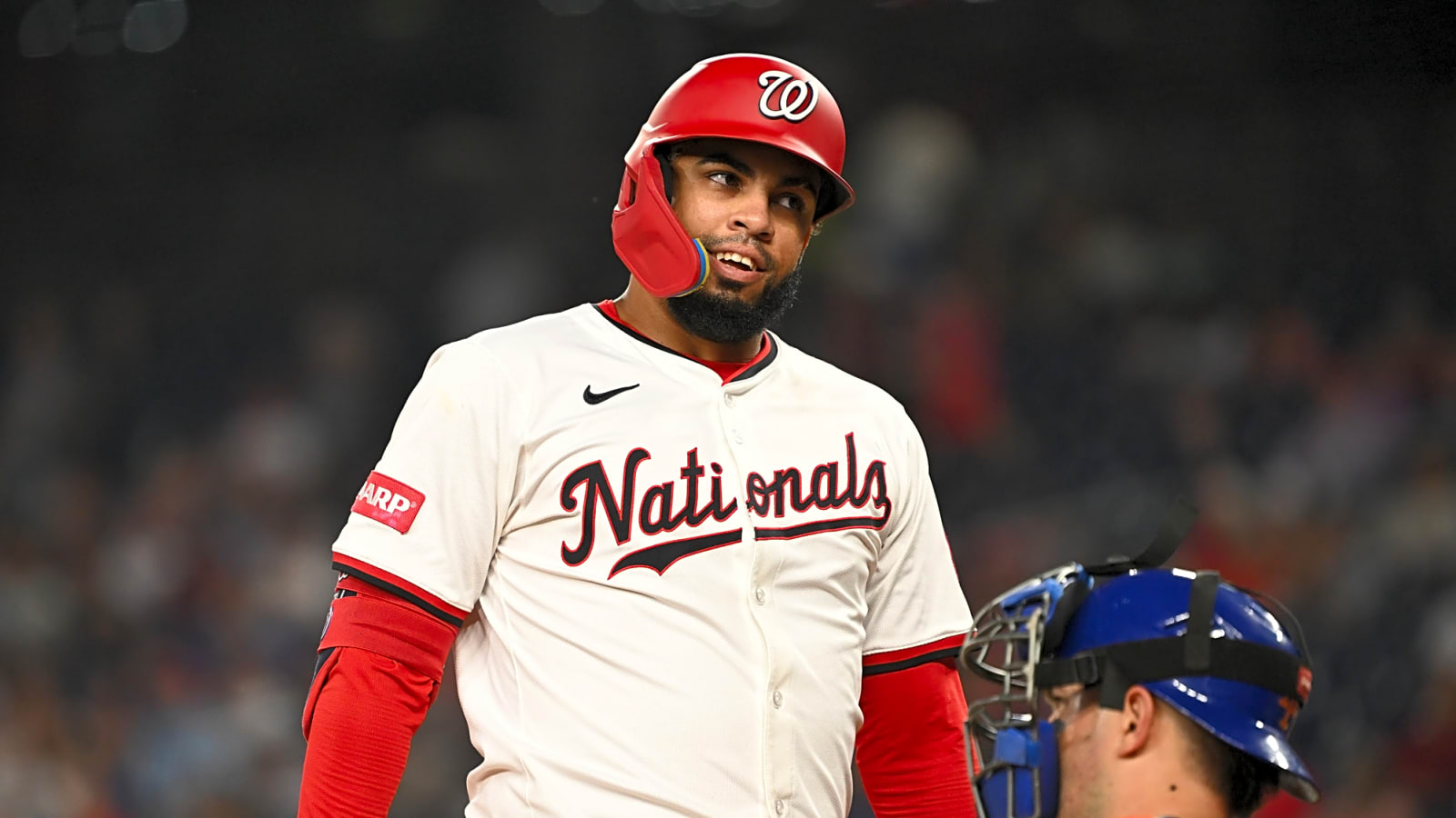 Nationals infielder is taking pregame reps at first base