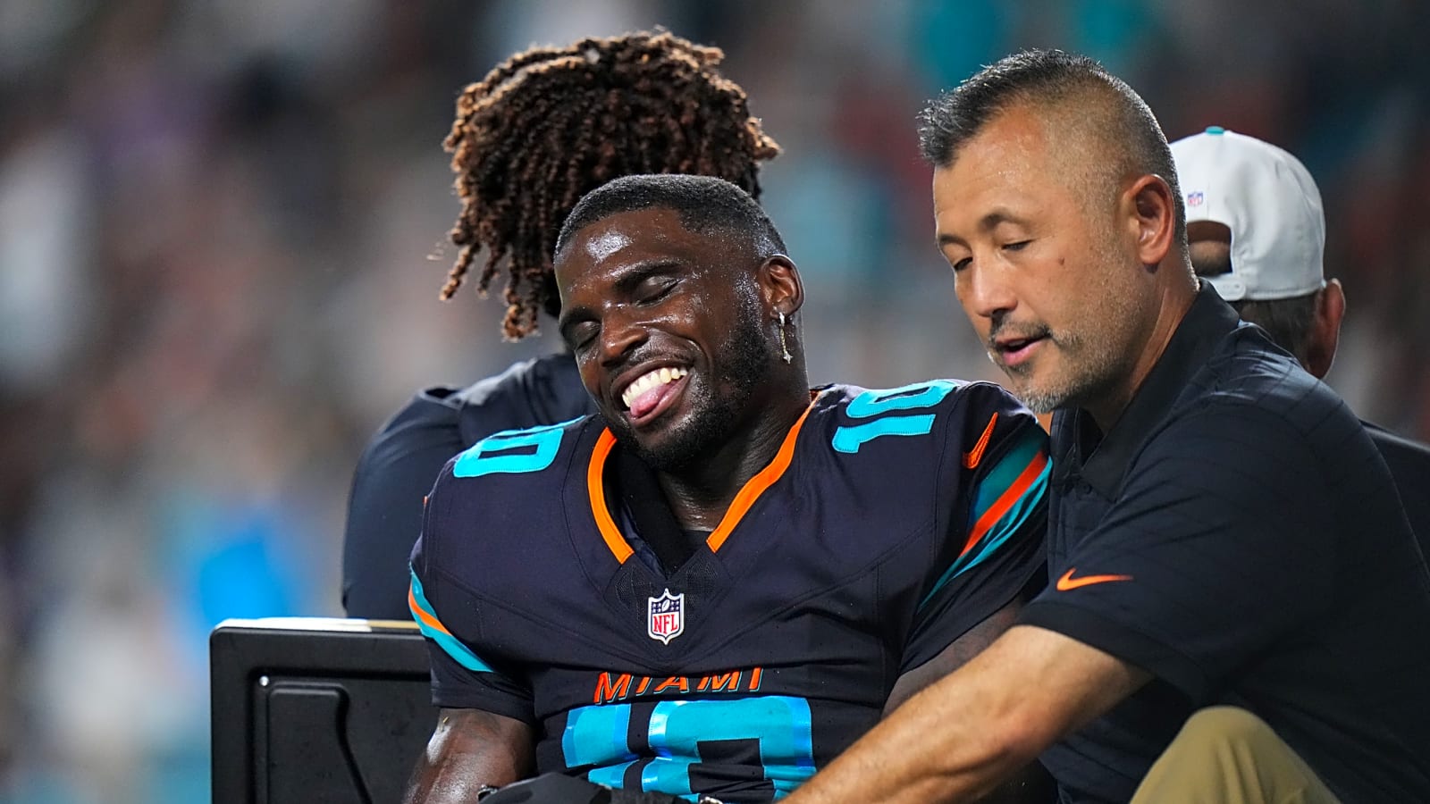 Tyreek Hill shares social media video from a hospital bed