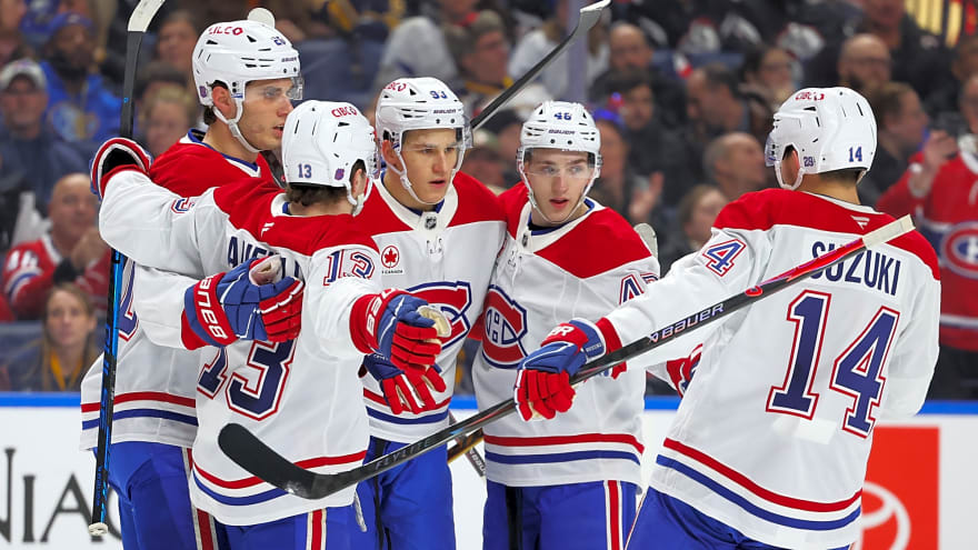 The habs are the first team with five players scoring 40 or more points this season