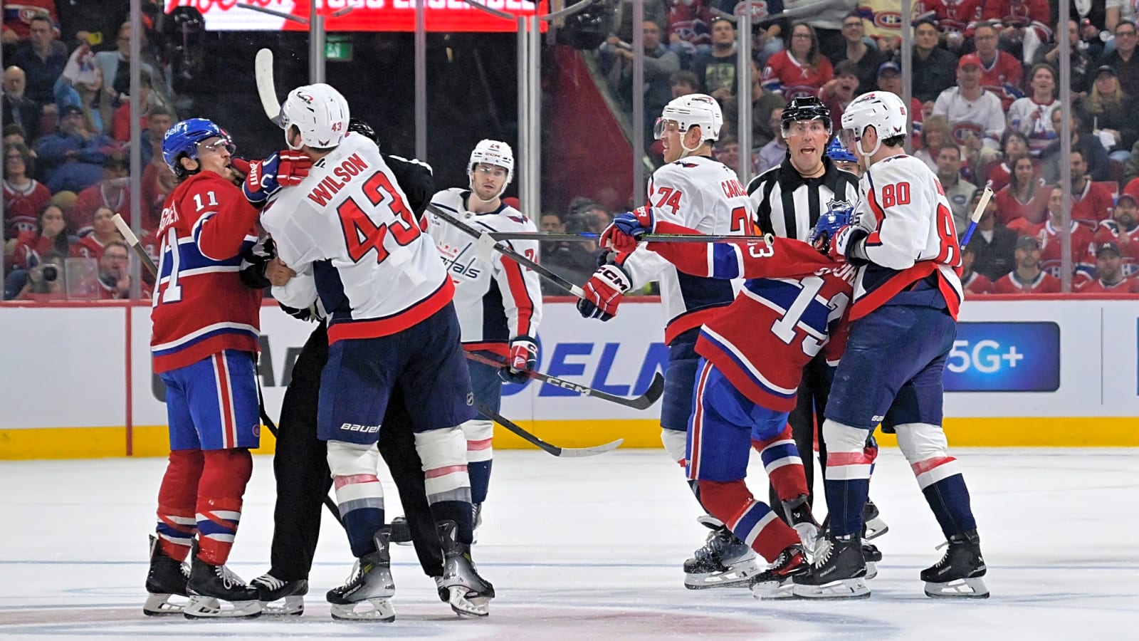 Capitals’ Tom Wilson makes instant GIF mocking Canadiens’ Josh Anderson with fake crying