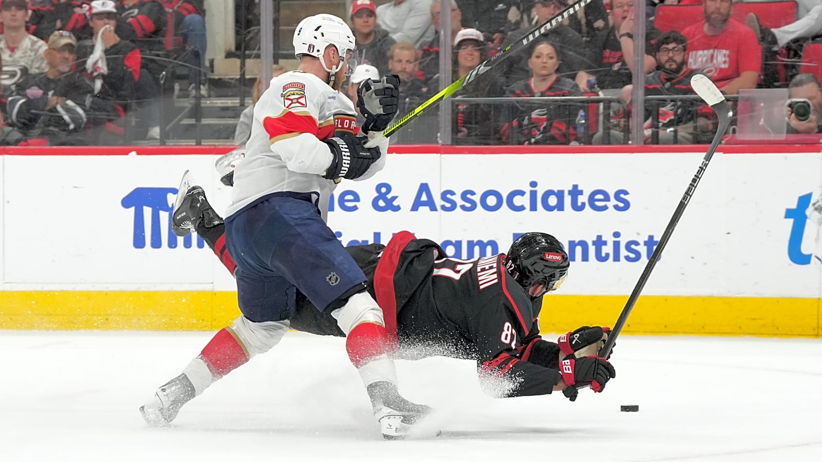 Sam Bennett Under Fire for Targeting Canes Goalie Andersen with Dirty Elbow like he did to Stolarz
