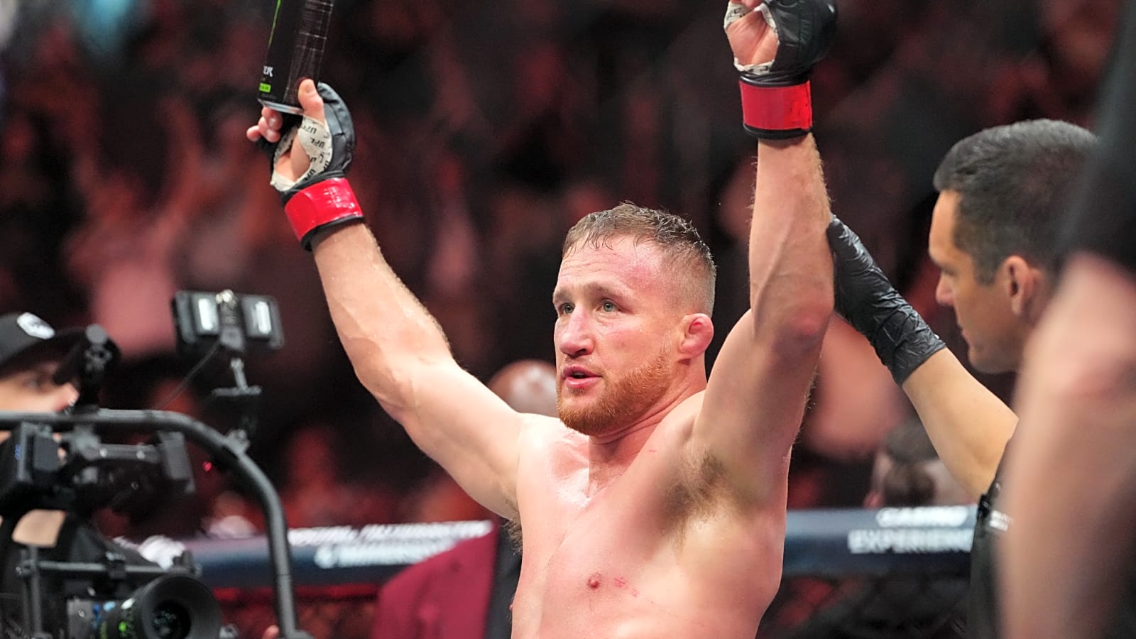 Justin Gaethje addresses Ilia Topuria title shot and reveals how he’s going to win, and where he wants it.